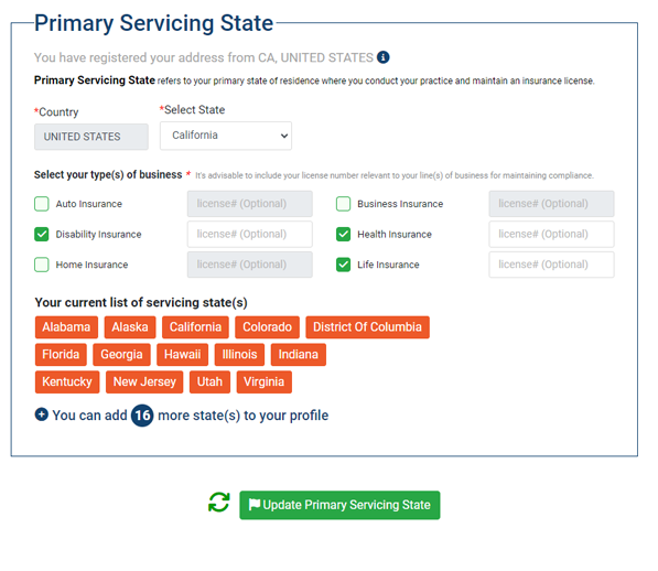 Primary Servicing State